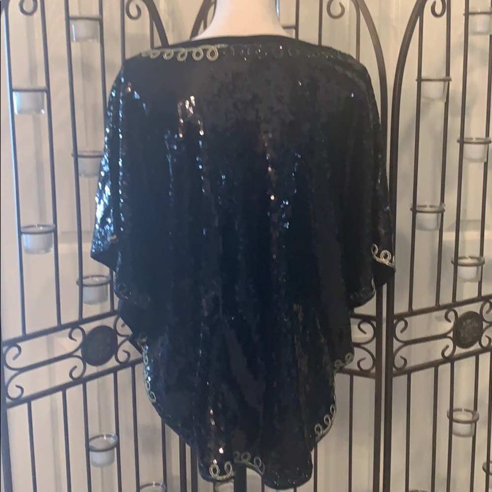 Solid Black Sequined Top - image 3